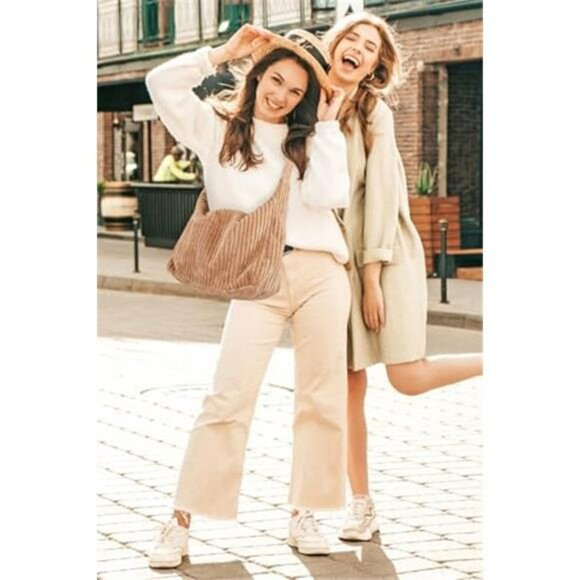 Women Corduroy Hobo Bag Adjustable Strap Shoulder Bag Crossbody Bag - Picture 3 of 7